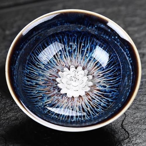 明時代 天目釉 盃 大立窯海神之眼天目杯結晶釉天目釉茶杯台灣禮品館台灣嚴選好物商城公司