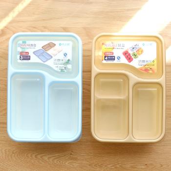 塑料飯盒微波爐專用上班族三四格北歐風格水果餐盒分隔午餐盒帶蓋