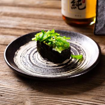 日式6寸壽司骨碟黑色烤肉店盤子日韓料理餐廳鐵板燒高溫陶瓷底碟