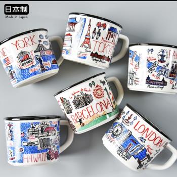 日本進口井澤卡通陶瓷茶水杯日式創意插畫兒童牛奶杯咖啡馬克杯子