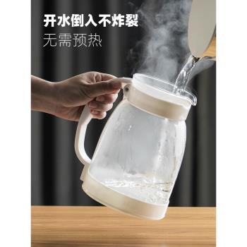 冷水壺大容量玻璃耐高溫涼白開水杯茶壺套裝家用果汁壺防爆涼水壺