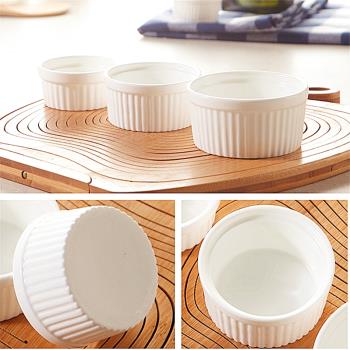 出口日本烘焙模具舒芙蕾烤碗果凍布丁碗布丁杯柳條紋盅純白陶瓷