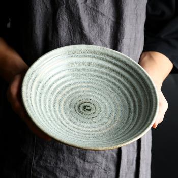 淺口湯碗 綠波創意餐具陶瓷碗 家用大號沙拉碗果盤簡約西餐意面碗