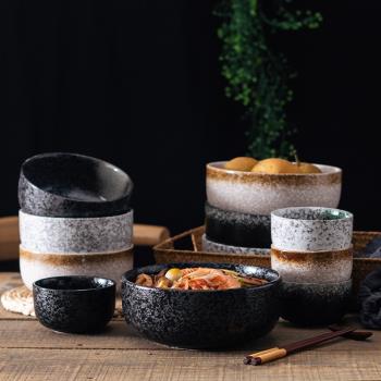 日式陶瓷復古韓式拌飯碗粗陶餐具麵碗大號湯碗家用碗單個碗拉麵碗