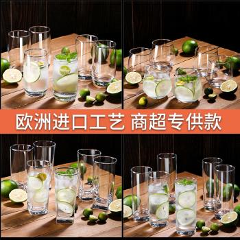 青蘋果玻璃杯家用耐熱簡約透明客廳喝水杯子果汁泡茶杯6只套裝ins