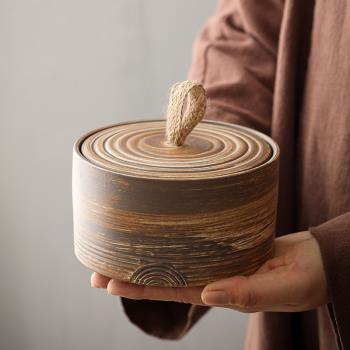 日式復古茶葉罐密封罐陶瓷儲存罐空罐家用紅茶龍井綠茶普洱茶葉罐