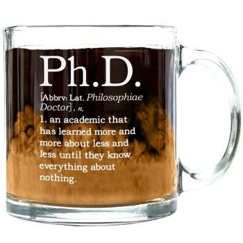 新款PHD博士定義學位學術Definition玻璃杯咖啡馬克杯子生日禮物