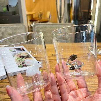 【意大利設計】立體動物兔子玻璃杯高硼硅玻璃耐熱透明牛奶杯水杯