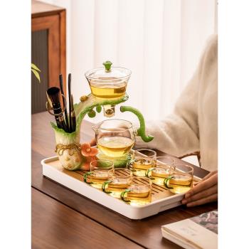 懶人玻璃自動茶具套裝家用辦公室會客喝茶泡茶器創意功夫茶壺茶道