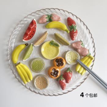 日式田園風陶瓷餐桌小托筷子架