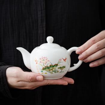 茶壺單個大號壺紫砂壺功夫茶具套裝家用茶壺純手工泡茶壺白瓷茶壺
