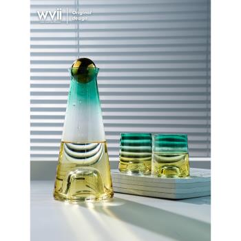 wvi北歐ins風高顏值水晶玻璃杯子家用客廳待客辦公室高檔水杯套裝