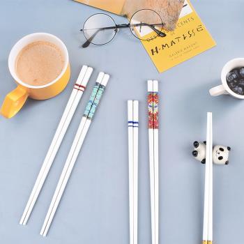 新款高檔陶瓷筷子創意復古防滑防霉筷子家用易清洗環保耐高溫瓷筷