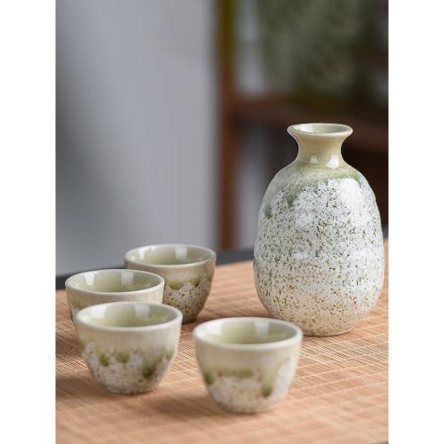 日本進口粗陶復古風陶瓷酒具日式和風酒壺酒杯清酒杯烈酒杯禮盒