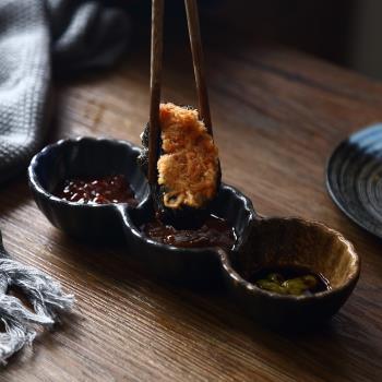 桔梗家日式陶瓷醬料碟圓形方形陶瓷家用酒店用小碟子調味碟醬油碟