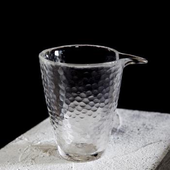 和風四季錘目紋玻璃分茶杯日式分茶器茶海錘紋功夫茶具配件公道杯