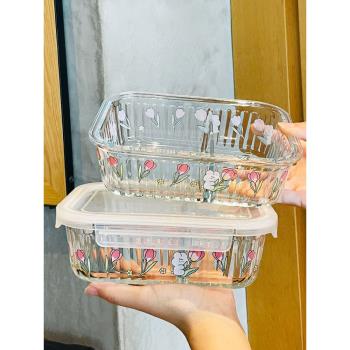 玻璃保鮮碗冷凍盒飯盒防串味上班族餐盒可微波爐加熱學生便當盒