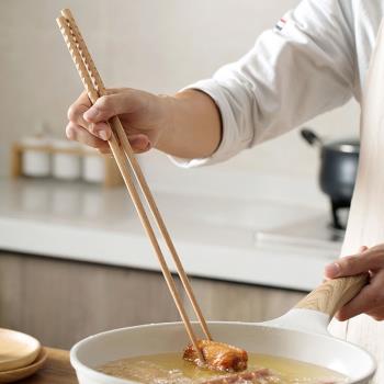 長筷子油炸耐高溫加長特長防燙家用火鍋筷子撈面炸東西的油條長木