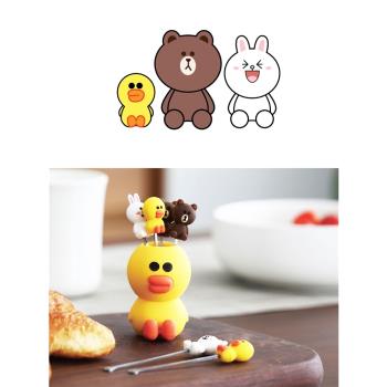 水果叉套裝創意可愛卡通安全家用不銹鋼簽果插兒童寶寶水果小叉子