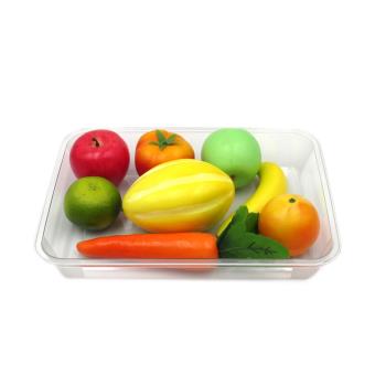 亞克力透明涼菜盤塑料盤子商用長方形熟食托盤鹵菜食品展示盤冰盤