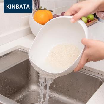 日本淘米籃家用淘米篩洗米盆廚房多功能瀝水籃洗蔬菜洗水果塑料盆