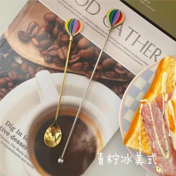 出口韓國創意土耳其熱氣球造型不銹鋼環保耐熱防摔咖啡勺攪拌棒