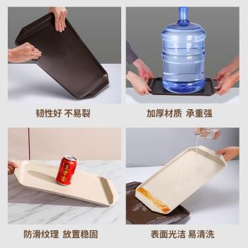 防滑託盤水杯茶盤塑膠長方形託盤家用幼兒園餐盤麵包加厚盤子商用