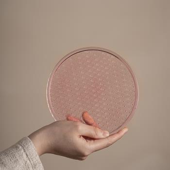 茶道海浪紋加厚圓形零配件玻璃