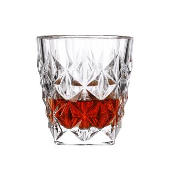 創意威士忌杯水晶玻璃鉆石古典洋酒杯飲料果汁杯透明茶水杯子歐式