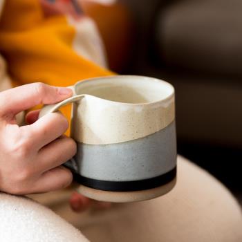 Lewu復古粗陶馬克杯日系茶水杯早餐杯創意家用陶瓷情侶杯子咖啡杯