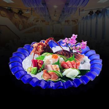 亞克力刺身魚生盤創意片盤海鮮干冰盤日韓料理三文魚盤子壽司拼盤