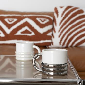 述物北歐喝水杯子ins早餐家用咖啡杯辦公室陶瓷圈圈大容量馬克杯
