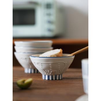 日式可愛米飯碗特別好看的ins風高顏值家用陶瓷套裝盤子小吃飯碗