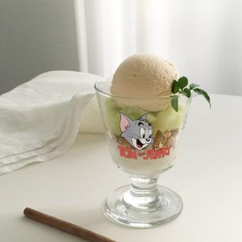 貓和老鼠高顏值家用喝水果汁飲料甜品冰淇淋玻璃杯子透明男女生