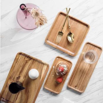 Wooden tray, cake bread plate, Japanese tea tray