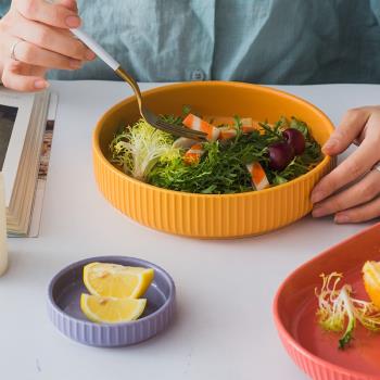 創意吃飯碗陶瓷碗碟家用組合北歐餐具水果碗沙拉碗套裝單個米飯碗
