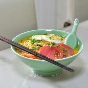 龍泉青瓷日式斗笠碗 家用大號麵碗湯碗飯碗 酒店創意陶瓷餐具粥碗