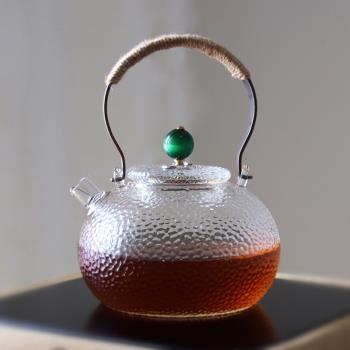 耐熱玻璃壺煮泡茶器銅把壺黑茶普洱燒水茶具電陶爐耐高溫花茶壺
