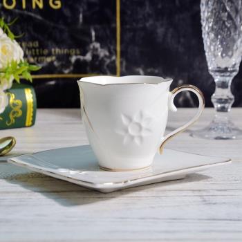 簡歐描金陶瓷杯碟 餐飲咖啡杯 薄胎陶瓷咖啡杯 歐式咖啡杯微瑕