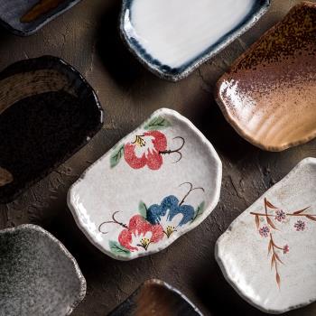 創意日式陶瓷盤子碟子壽司碟刺身盤家用餐盤菜盤子點心盤粗陶餐具