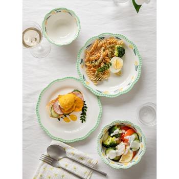 日式盤子菜盤家用陶瓷ins風魚盤高顏值碗特別好看的水果餐具套裝