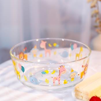玻璃碗可愛大中小家用耐熱玻璃泡面套盒冷面水果沙拉學生日系帶蓋