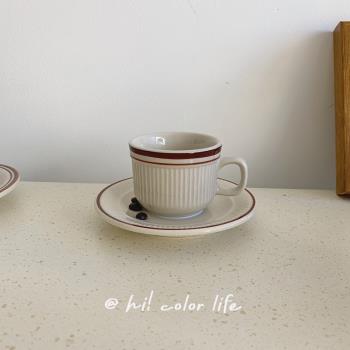 hi color生活 復古ins風迷你美式咖啡杯碟可愛簡約小容量陶瓷杯碟