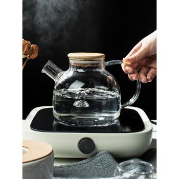 花茶壺套裝茶具日式家用托盤玻璃水壺蠟燭底座可加熱耐高溫涼水壺