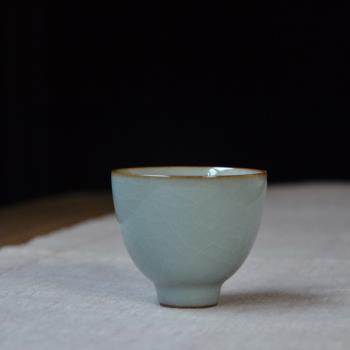 龍泉青瓷品茗杯手工陶瓷茶具小杯子主人杯雞心杯創意簡約茶杯正品