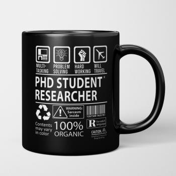 PHD STUDENT RESEARCHER博士創意文字陶瓷水馬克杯子帶蓋帶勺禮物