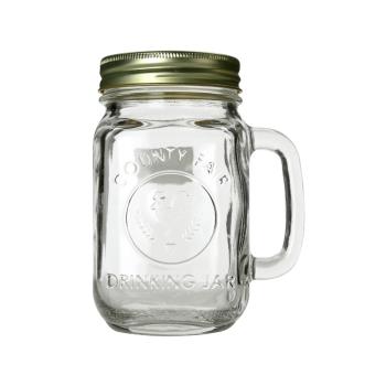 Libbey/利比透明玻璃復古帶蓋公雞杯帶把馬克杯罐頭杯耐熱檸檬杯
