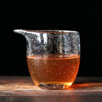 日式琉璃氣泡公道杯加厚耐熱玻璃茶漏一體套裝分茶器懶人茶架茶具