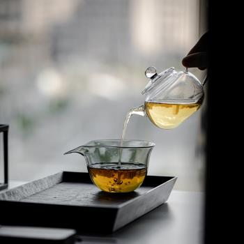 耐熱玻璃公道杯 勻杯分茶器 中式創意葫蘆手工茶具透明茶海