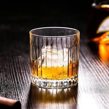 日式條紋威士忌杯刻花威士忌杯仿意大利RCR雞尾酒古典杯洋酒杯